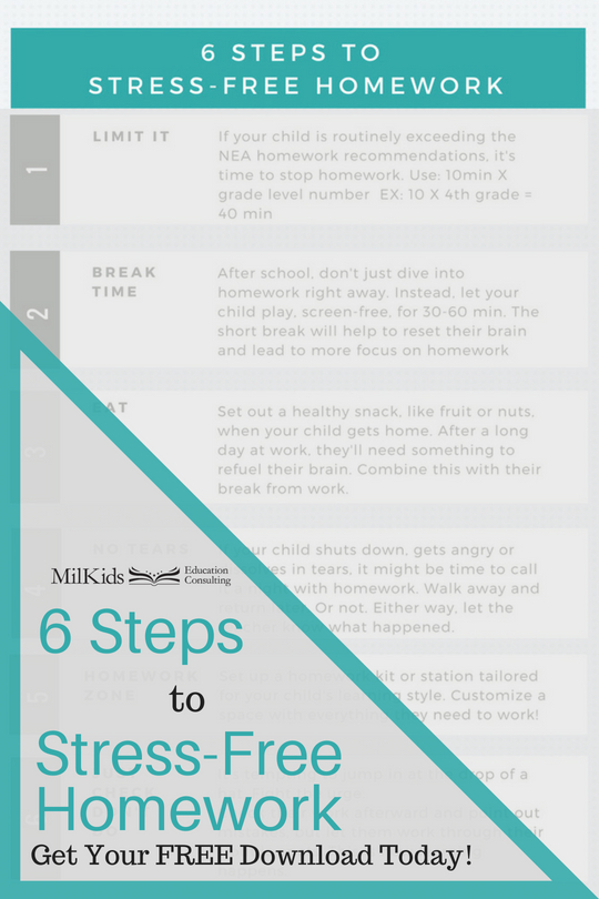 6 Steps to Stress Free Homework